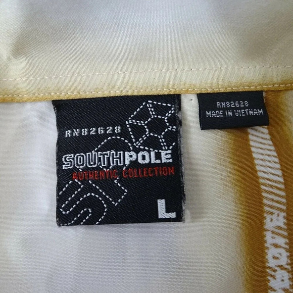 Southpole Authentic Collection Button Up Shirt Men Size L Brown Retro Short Slv - Picture 4 of 4